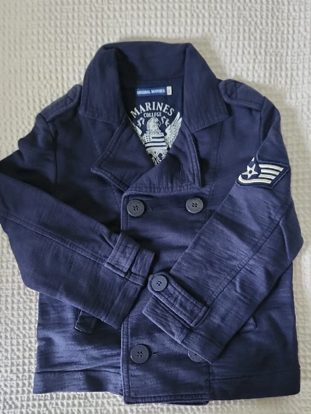 Original Marines Kids Navy Double-Breasted Kids Peacoat Size 2, Like New